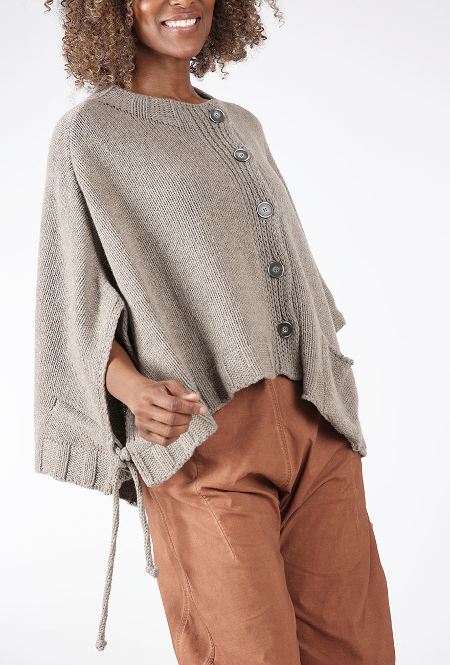 Lurdes Bergada Chunky Knit Cape, Toasted 