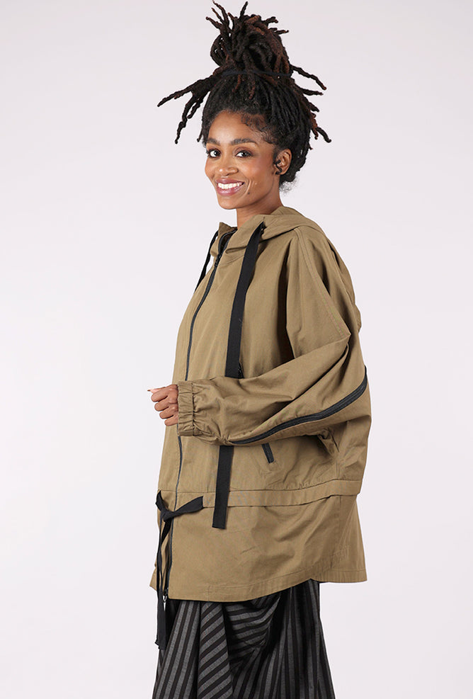 Moyuru Cocoon Zip Topper, Khaki 