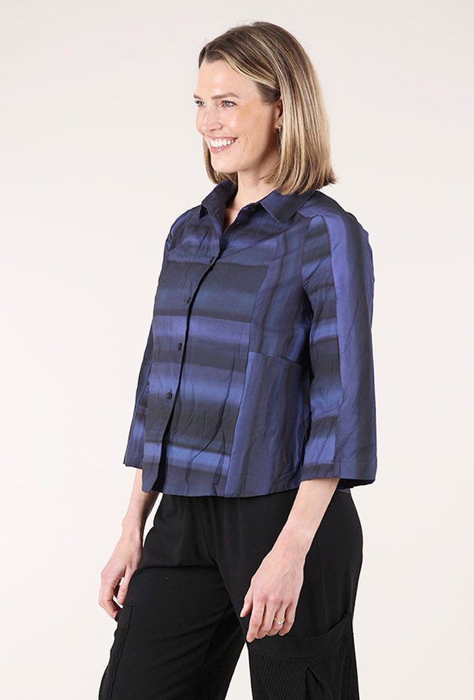 Sapphire Crinkle Shirt, Blue