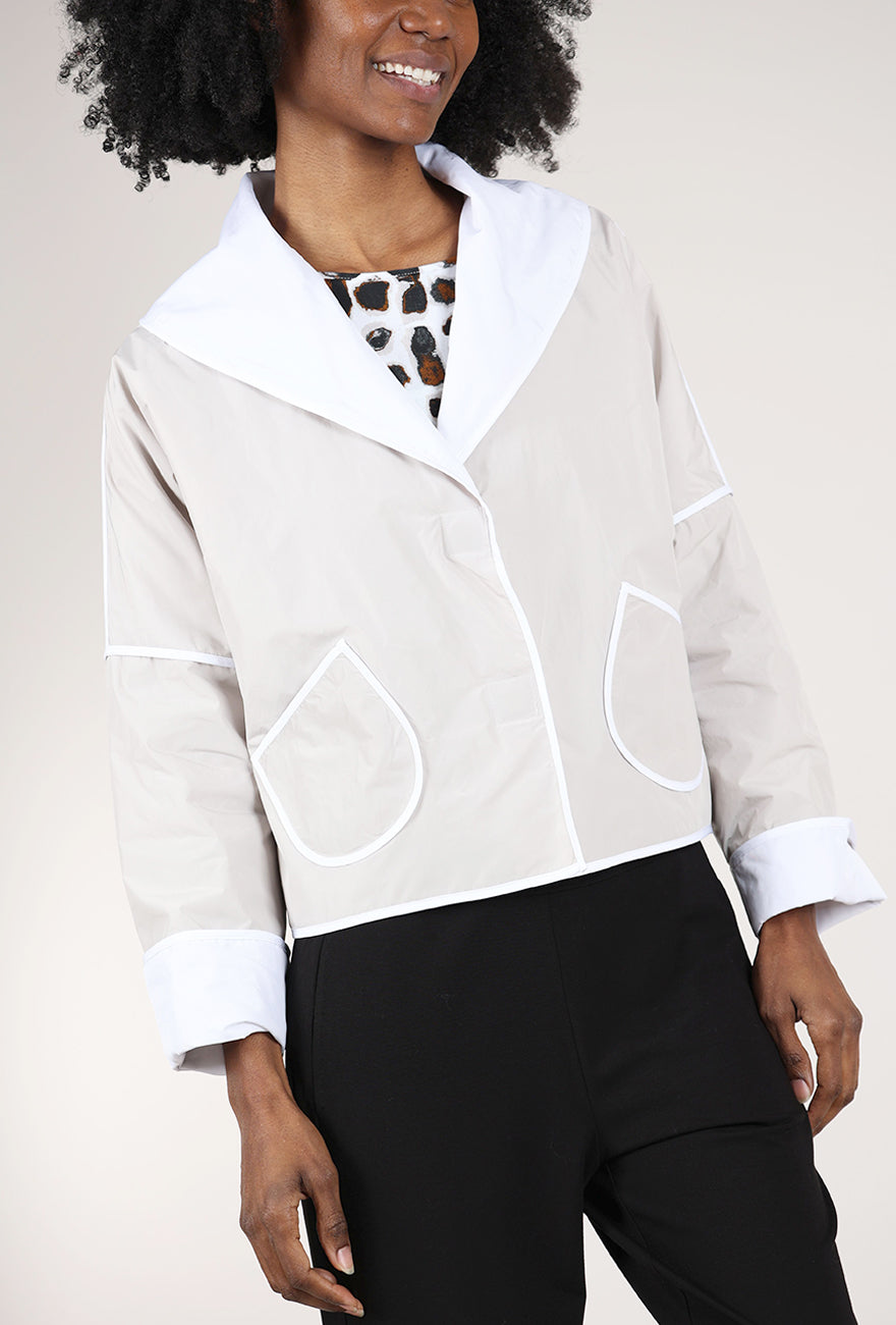 Olivia by Habitat Reversible Taffeta Shawl Jacket, Sand 