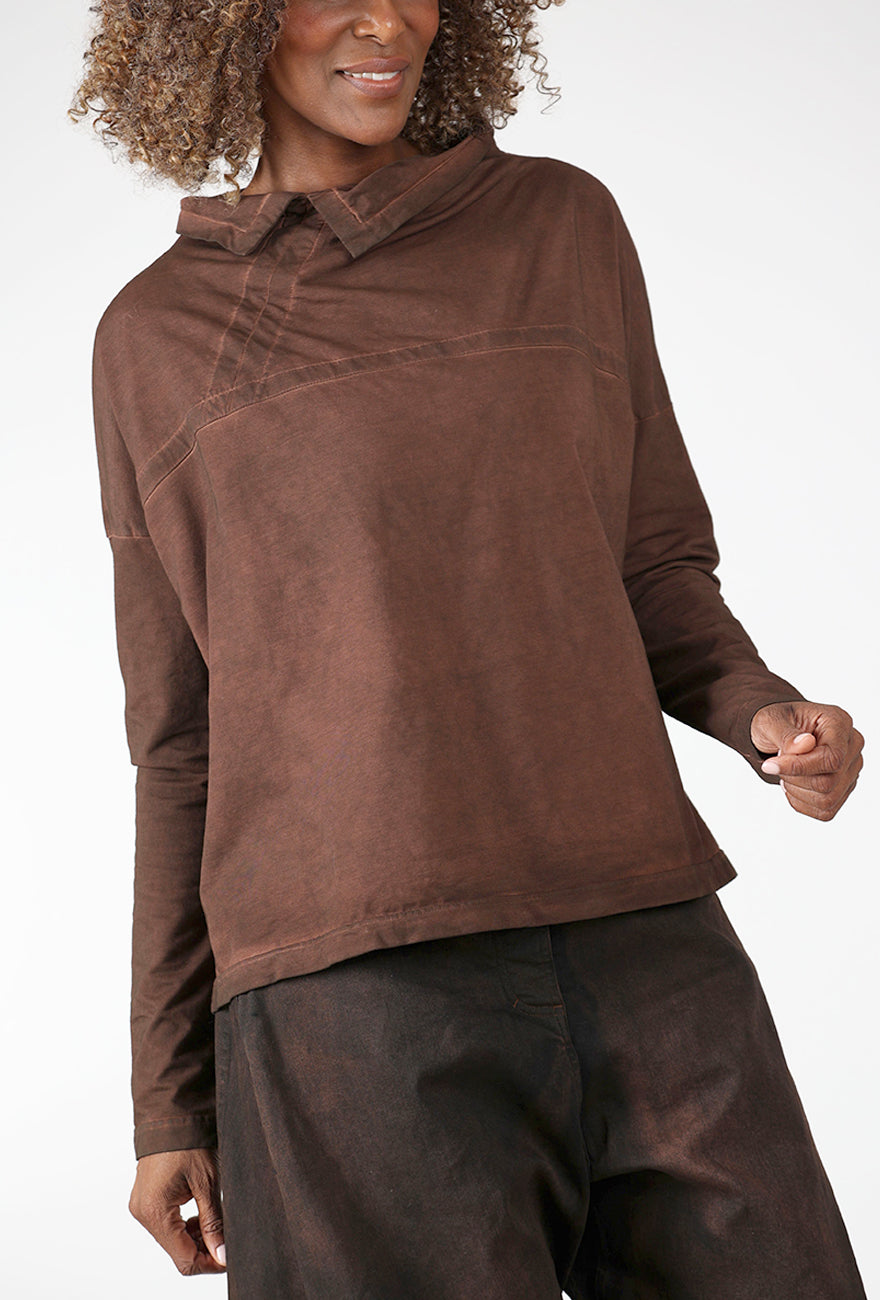 Horizon Seam Top, Henna Cloud