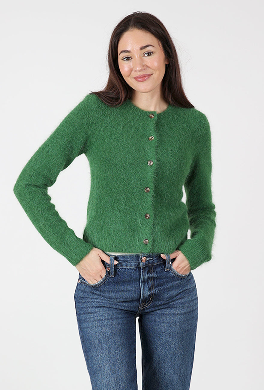Yara Alpaca Blend Shrunken Cardie, Vivid Moss