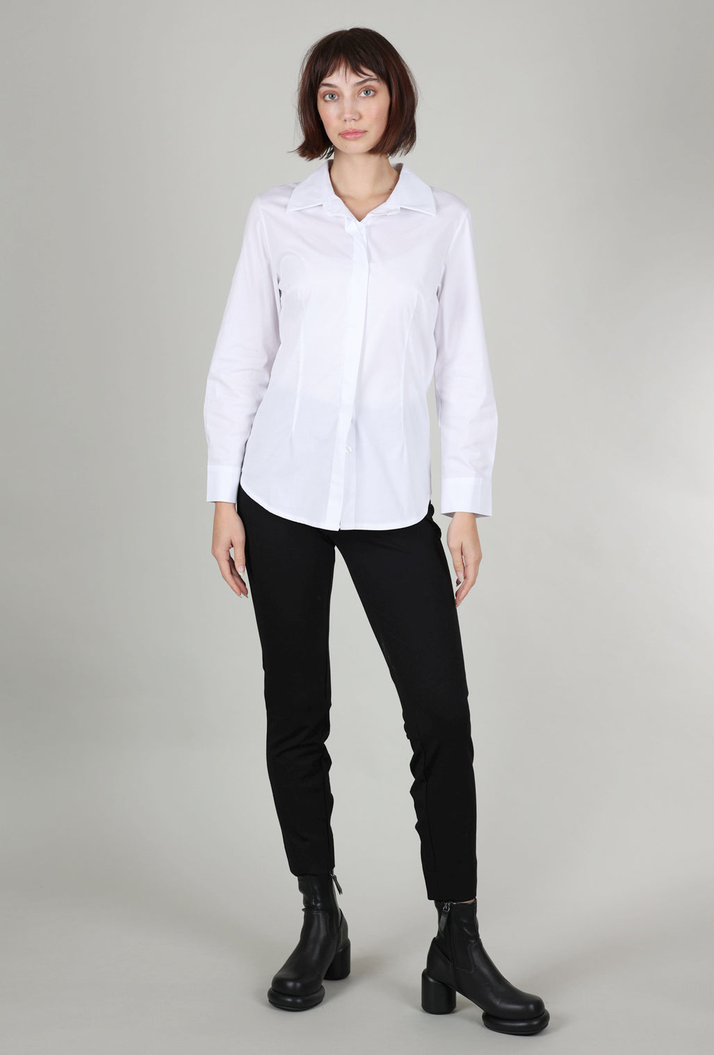 Astrid Classic Button Up Shirt, White 