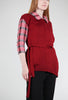 M. Rena Asym Tie-Detail Sweater, Red 