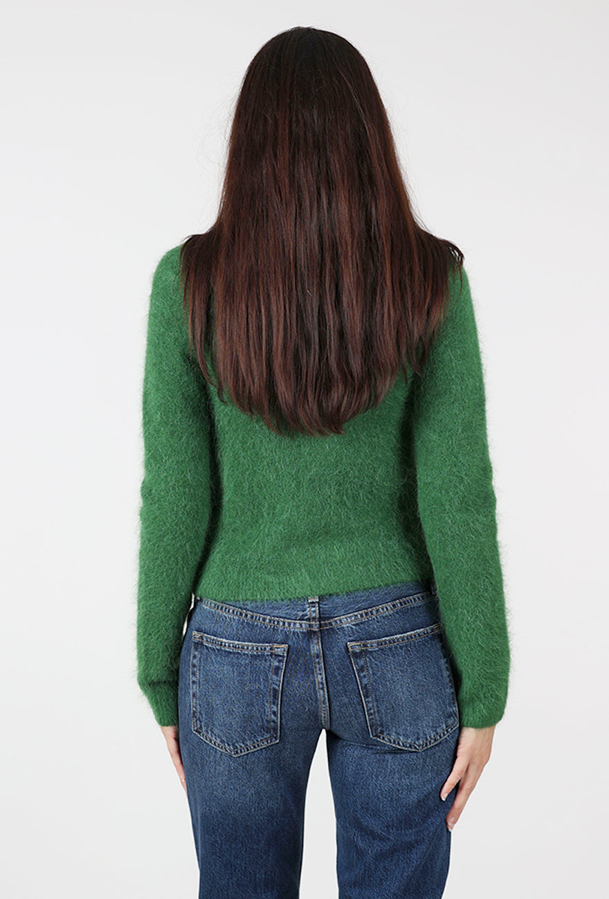 Yara Alpaca Blend Shrunken Cardie, Vivid Moss Angle 3