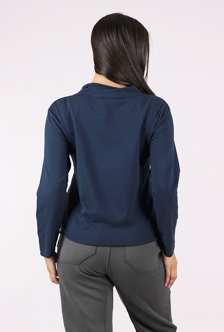 Prairie Cotton French Terry Yoga Top, Nebula Navy 