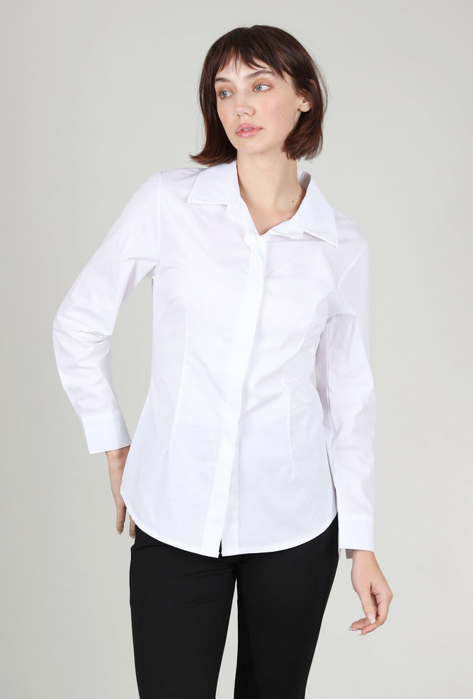 Astrid Classic Button Up Shirt, White 