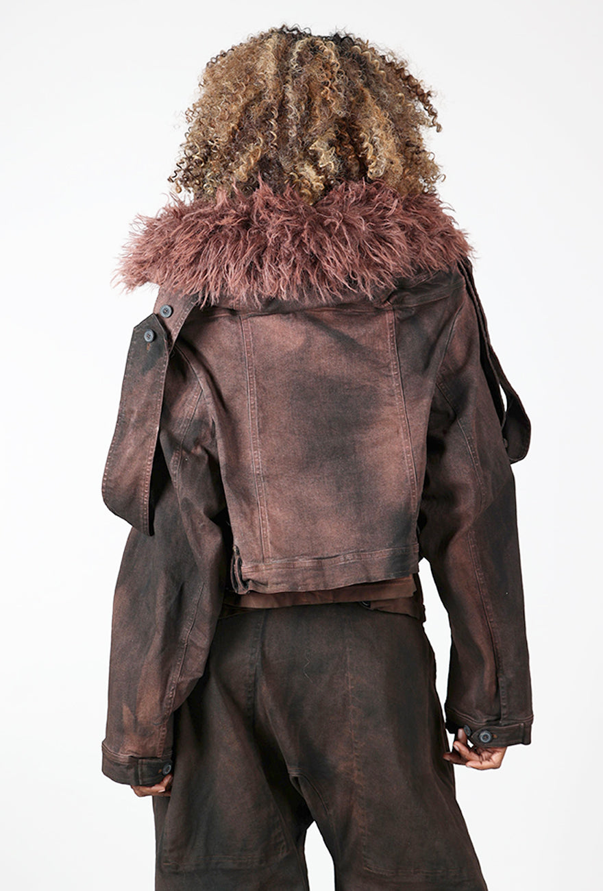 Furry Collar Furiosa Jacket, Henna Cloud