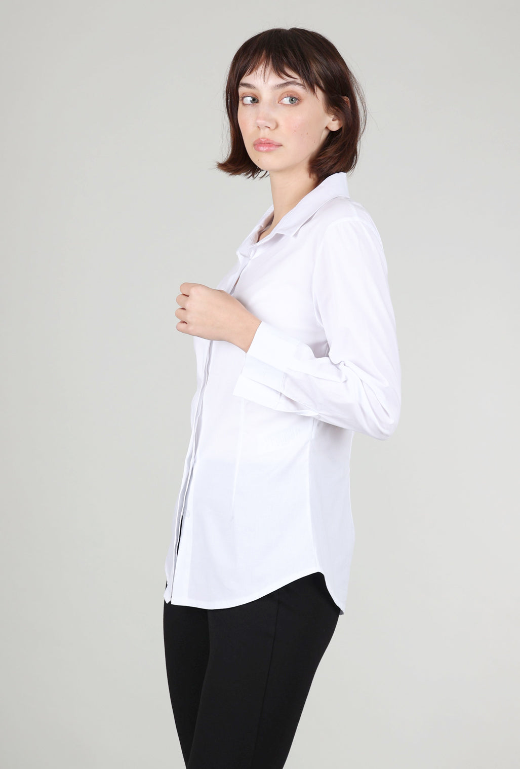 Astrid Classic Button Up Shirt, White 