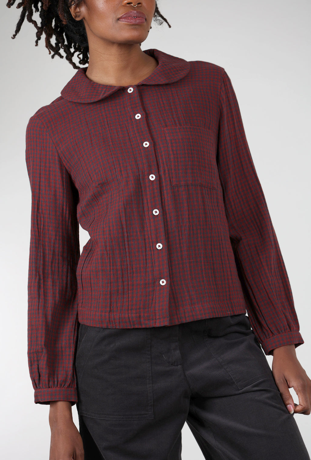 Bibico Jolene Casual Shirt, Rust Check 