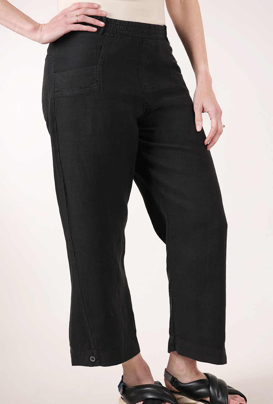 By Basics BB Linen Barrel Pants, Black 