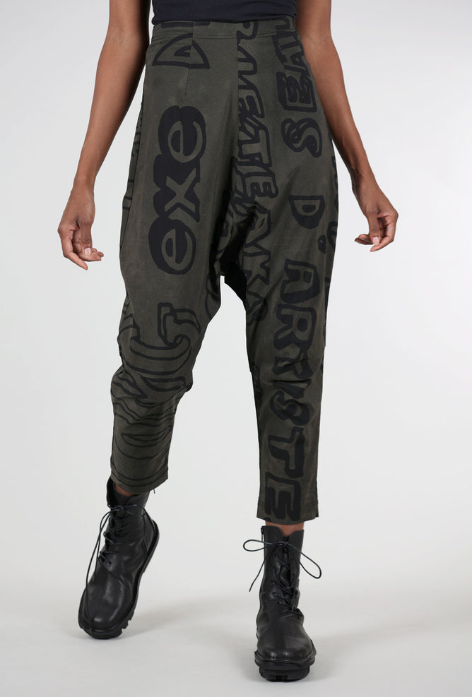 Rundholz Signature Stretch Slouch Trousers, Jungle Print 