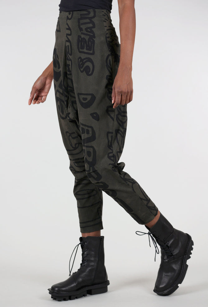 Rundholz Signature Stretch Slouch Trousers, Jungle Print 