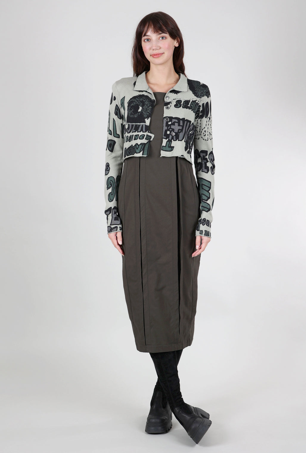 Rundholz Finely Knit Cropped Cardie, Camp Multi 