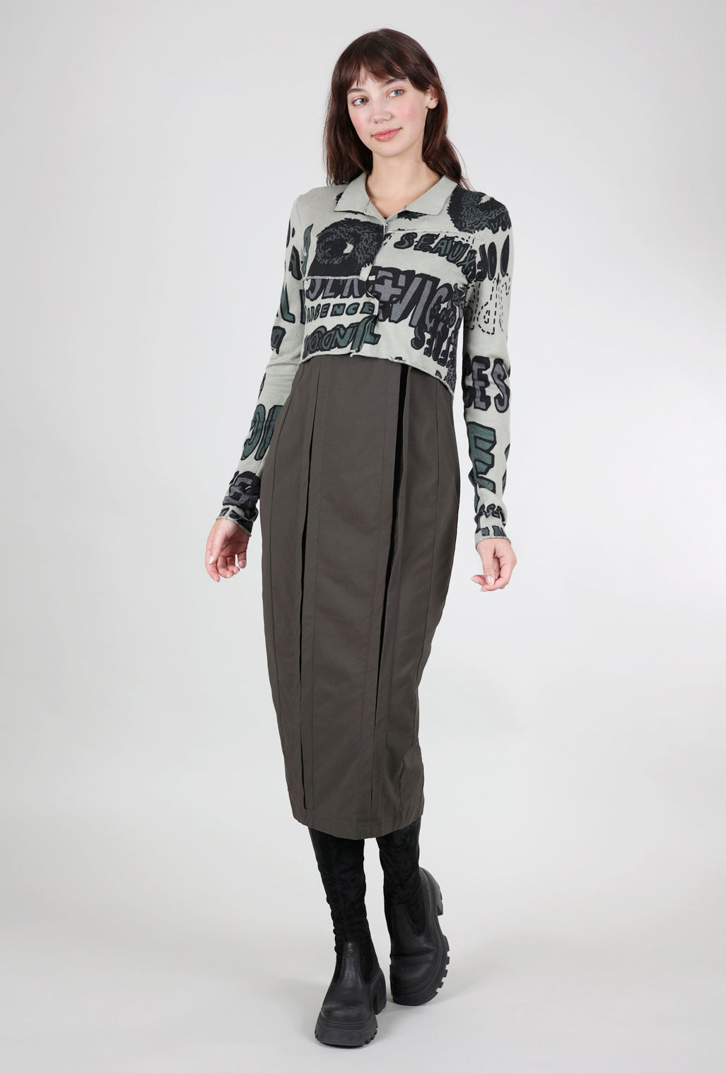 Rundholz Finely Knit Cropped Cardie, Camp Multi 