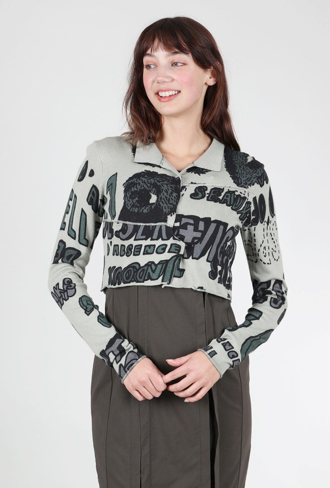 Rundholz Finely Knit Cropped Cardie, Camp Multi 