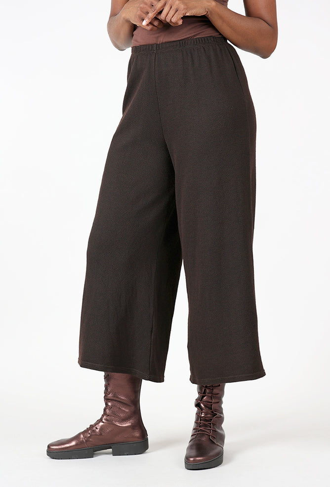 Marled Sweater Knit Pant, Chocolate Angle 2