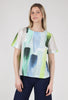 Luukaa S/S Paint-Swipe Top, Blue Multi 