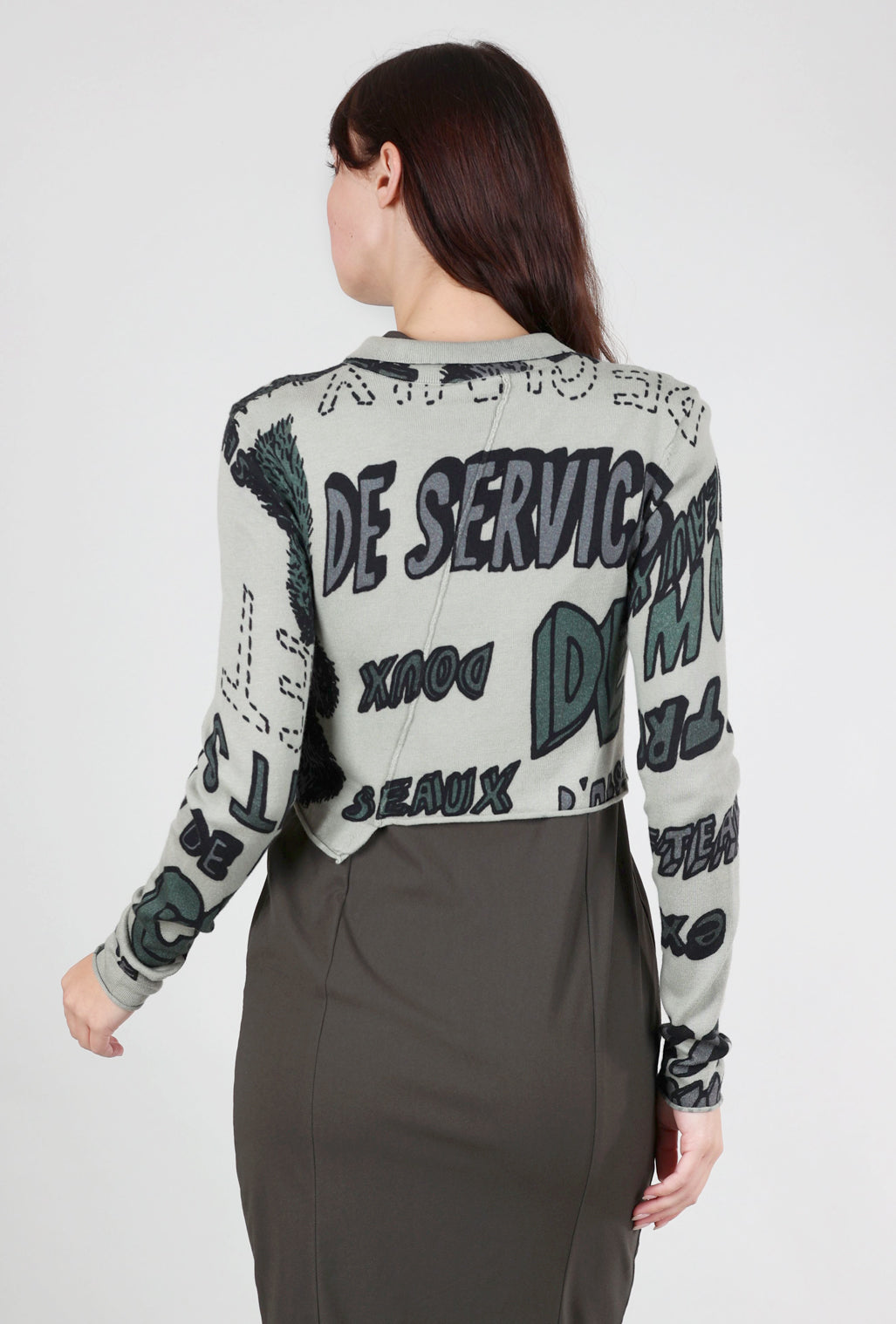 Rundholz Finely Knit Cropped Cardie, Camp Multi 