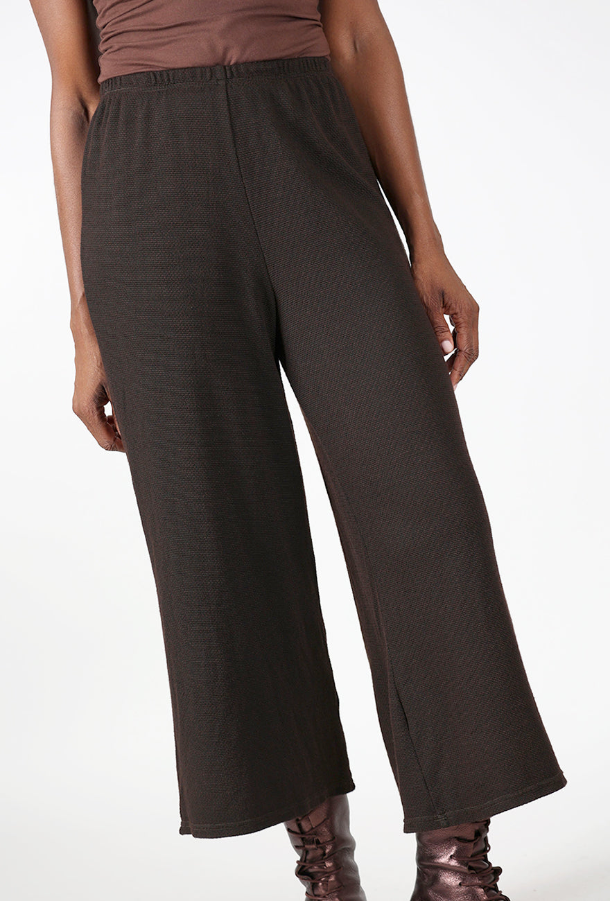 Marled Sweater Knit Pant, Chocolate Angle 4