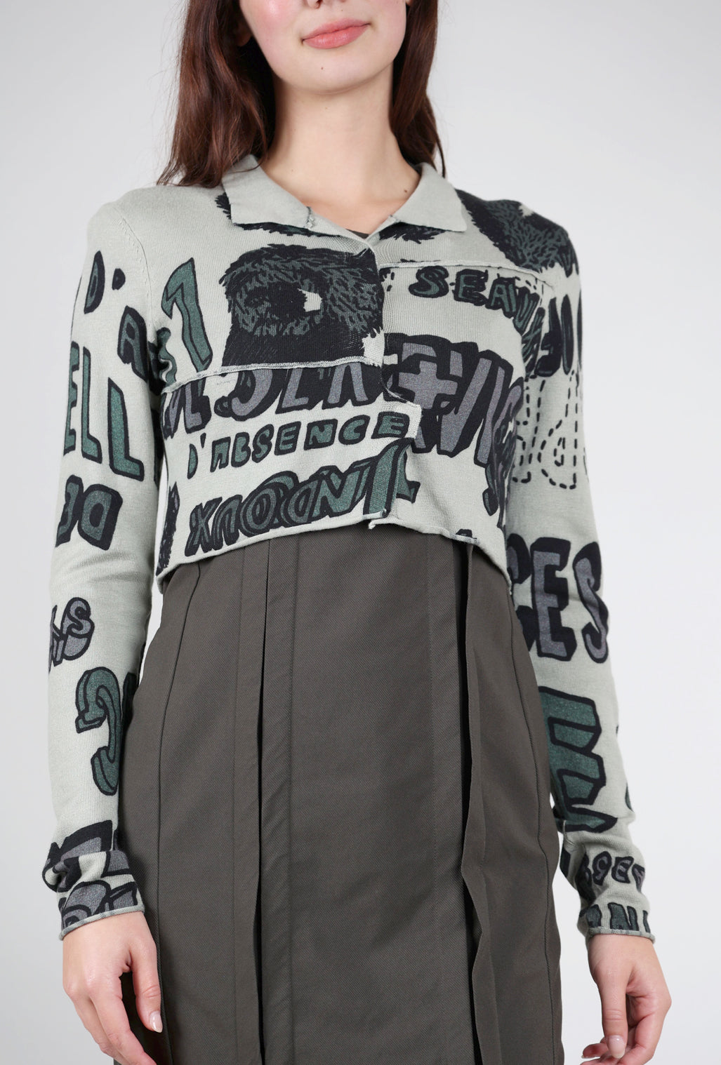 Rundholz Finely Knit Cropped Cardie, Camp Multi 