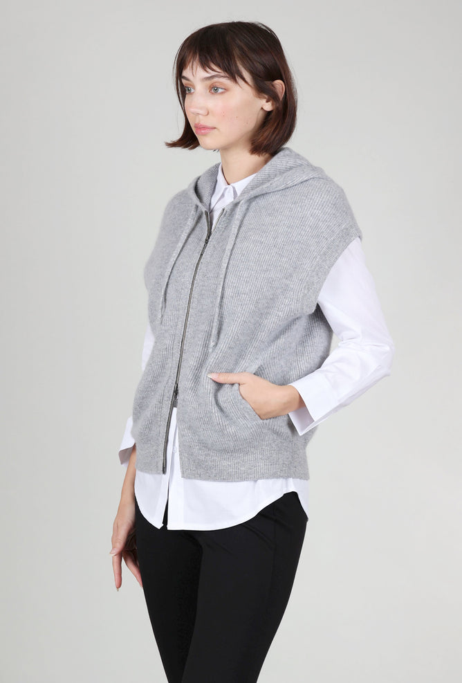 Kinross S/L Rib Zip Hoodie, Sterling 