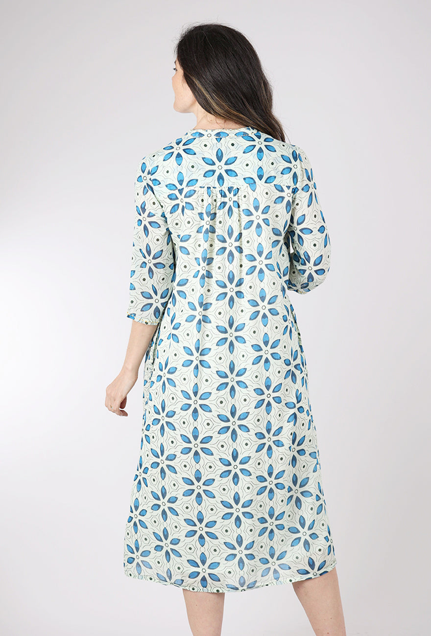 Dolma Heather Cotton Dress, Blue 