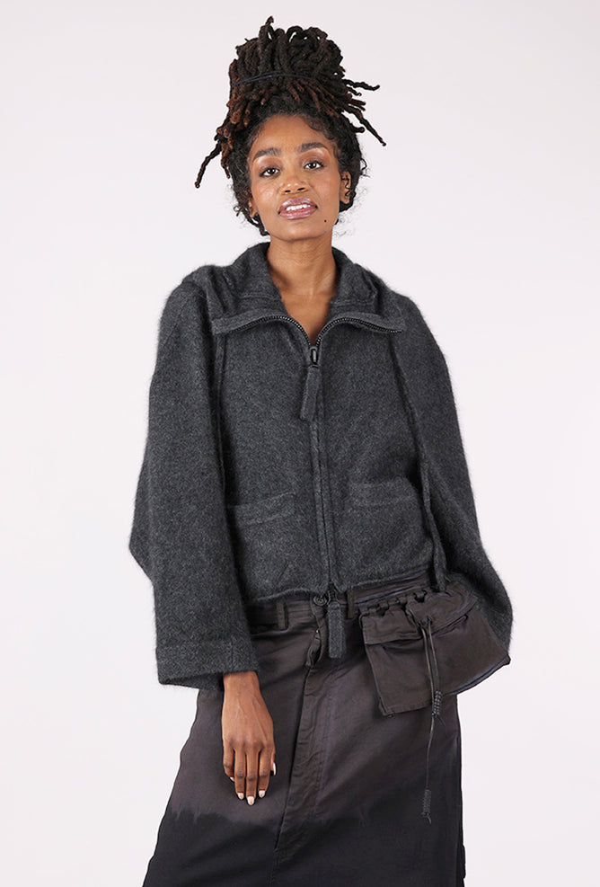 Rundholz Luxe Bomber Cardie, Crow Melange 