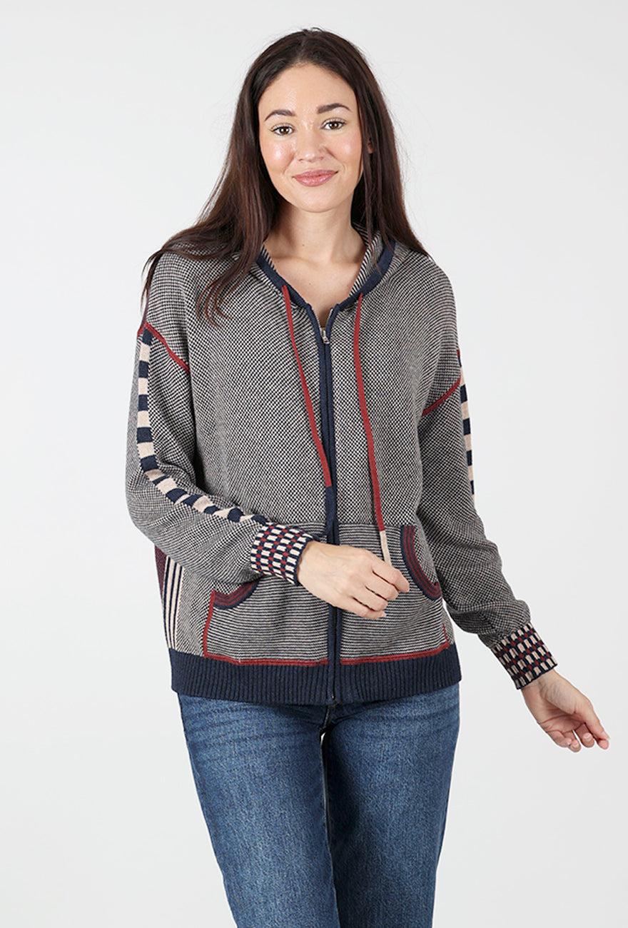 Birdseye Hoodie, Dark Denim