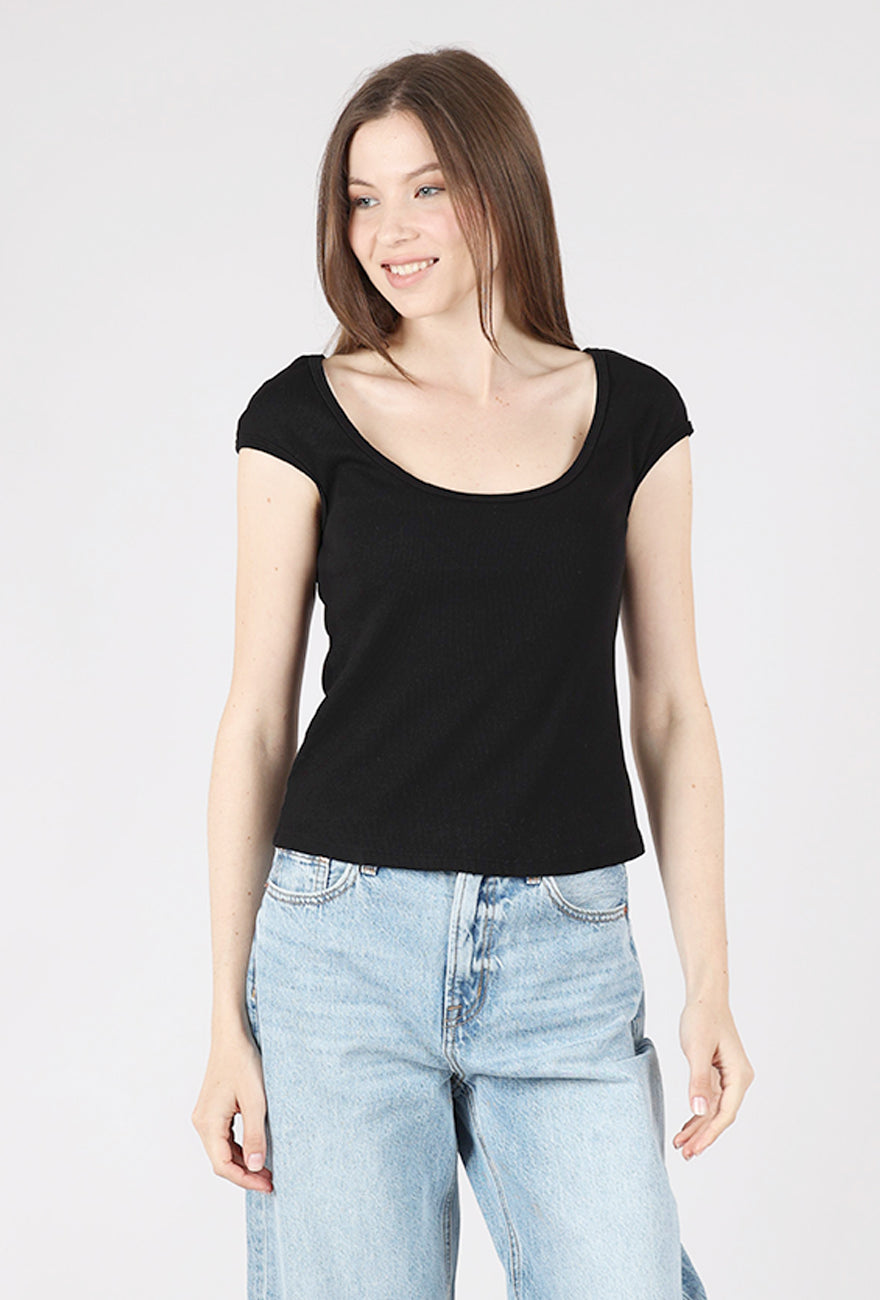 Prairie Underground Bardot Top, Black 