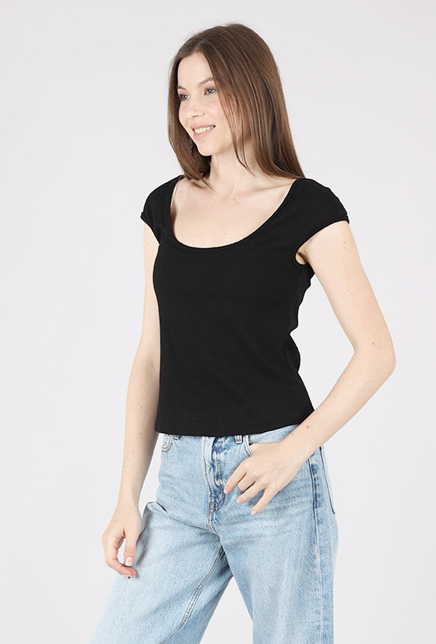 Prairie Underground Bardot Top, Black 