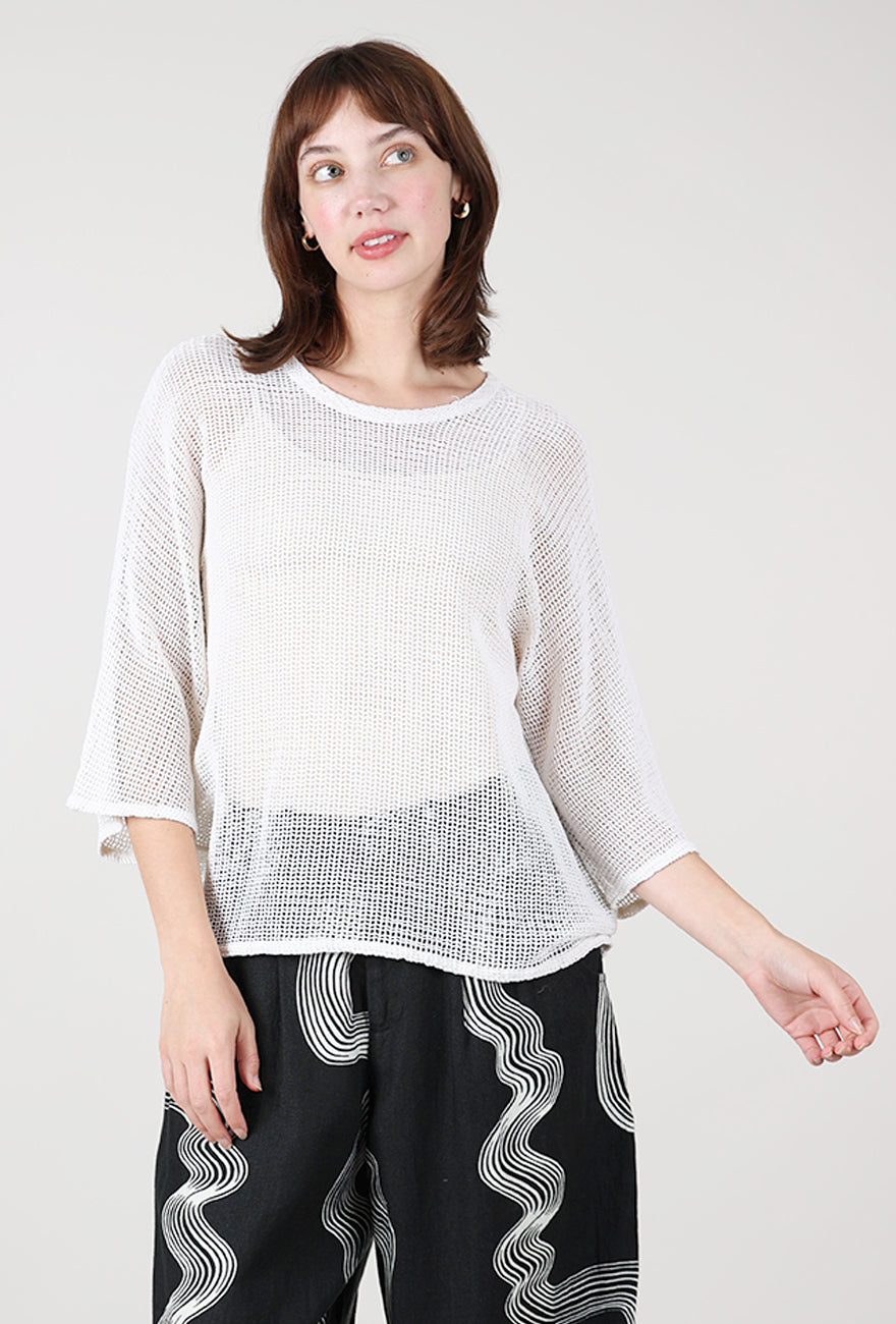 Reid Net Top, Parchment