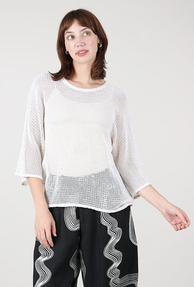 Reid Net Top, Parchment