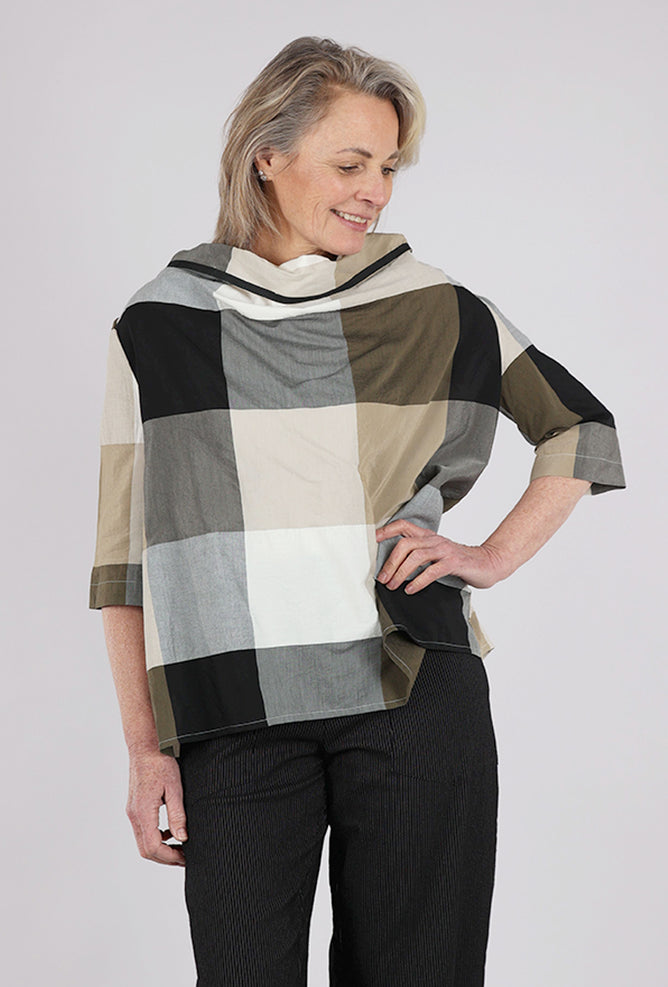 Kedziorek Check Cathryn Top, Beige Mix 