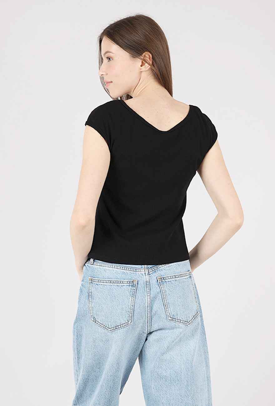 Prairie Underground Bardot Top, Black 