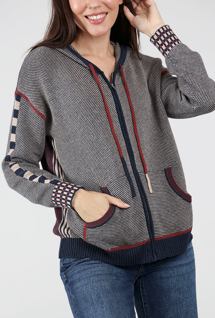 Birdseye Hoodie, Dark Denim Angle 4
