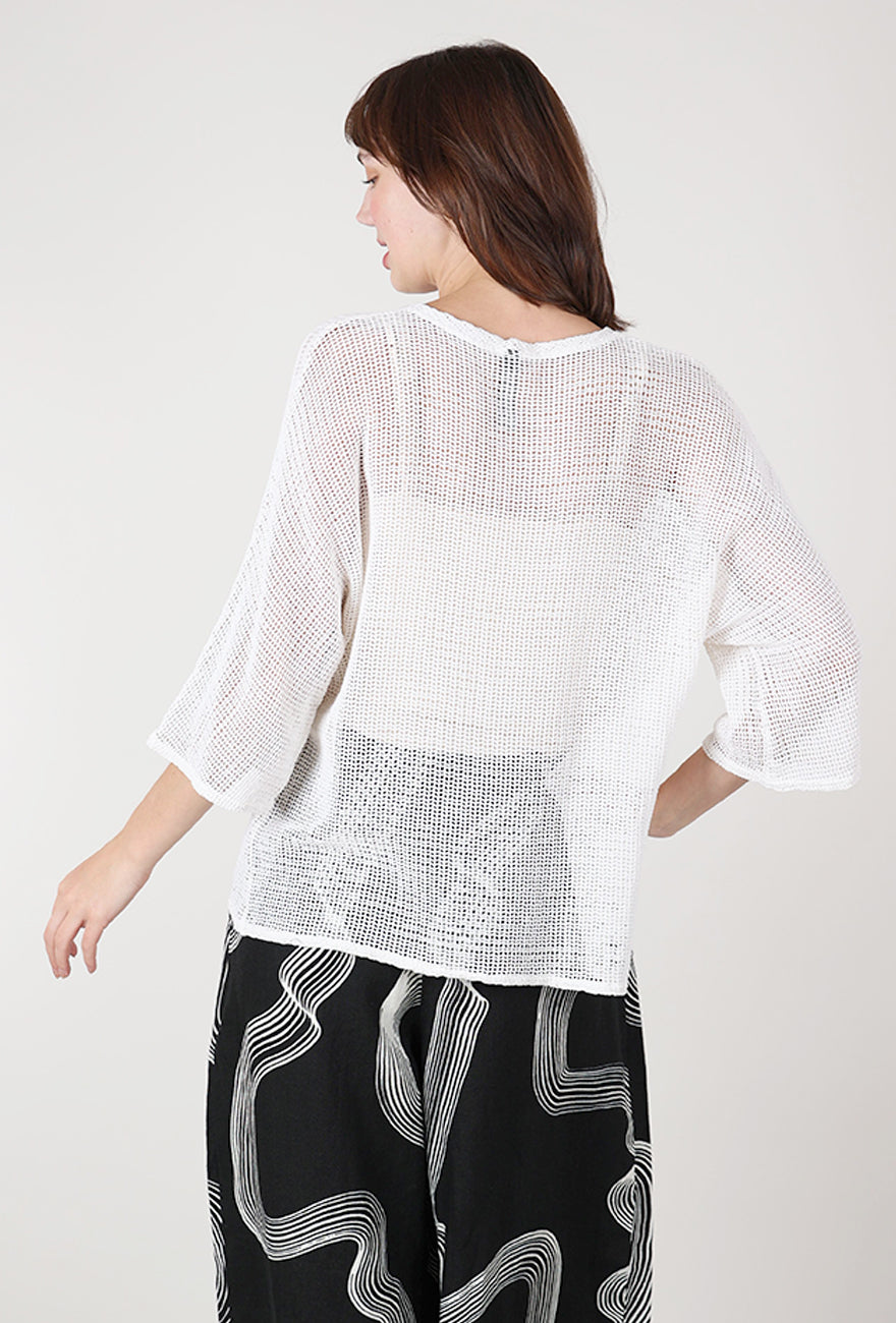 Reid Net Top, Parchment Angle 3