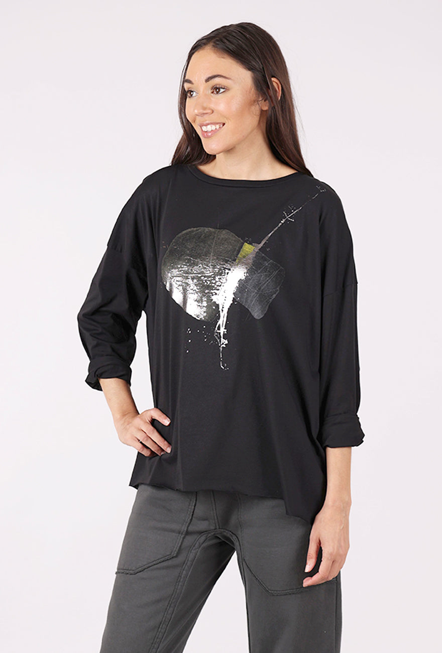 Planet Celestial Boxy Tee, Black 