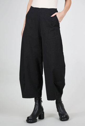 Rundholz Cotton-Wool Stripe Lantern Trouser, Black 