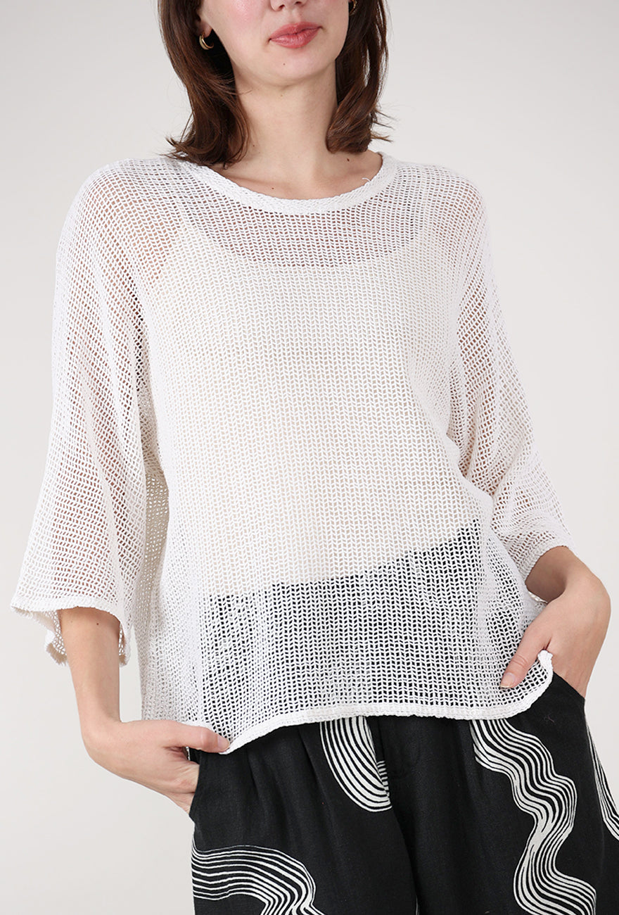 Reid Net Top, Parchment
