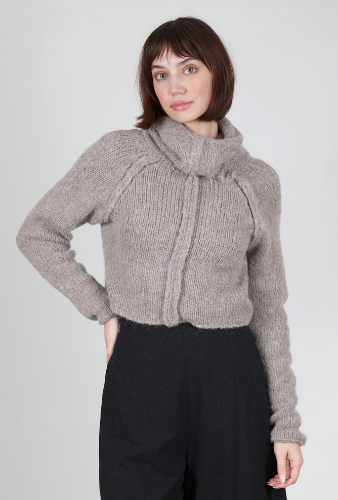 Studio B3 Samsa Chunky Crop Sweater, Faded Beige 