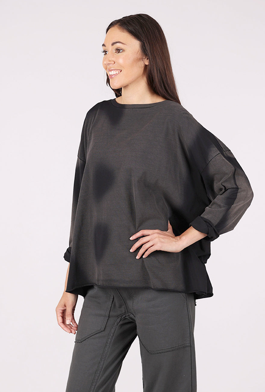 Planet Overdyed Boxy Tee, Black 