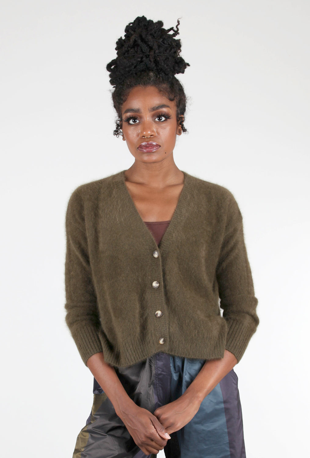 Soft Sage, Cashmere V Neck Sweater