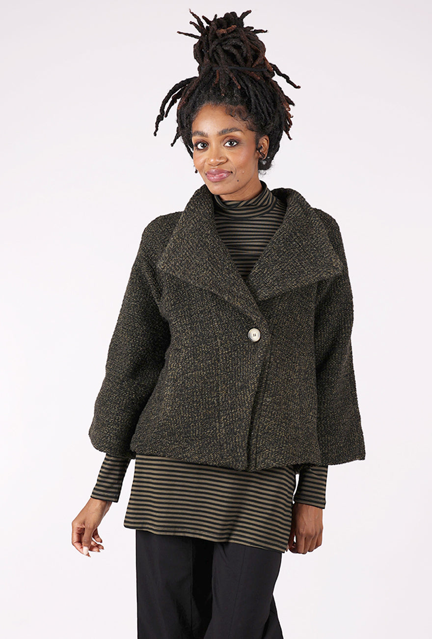 Alembika Tweedy Swing Jacket, Khaki/Black 