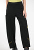 Luukaa Jersey Slouch Pant, Black/Pistachio 