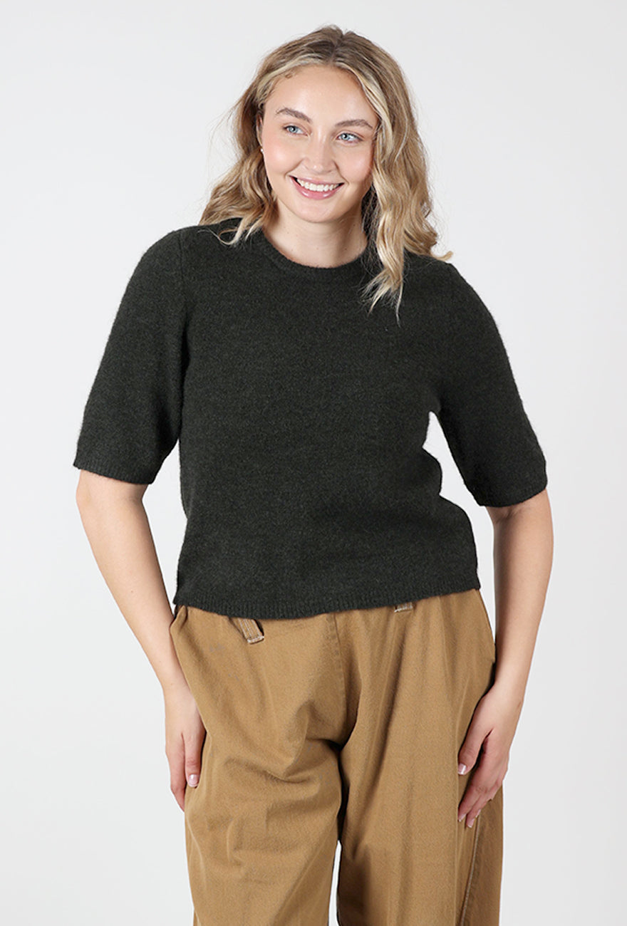 Alpha Half Sleeve Sweater, Rosin Melange