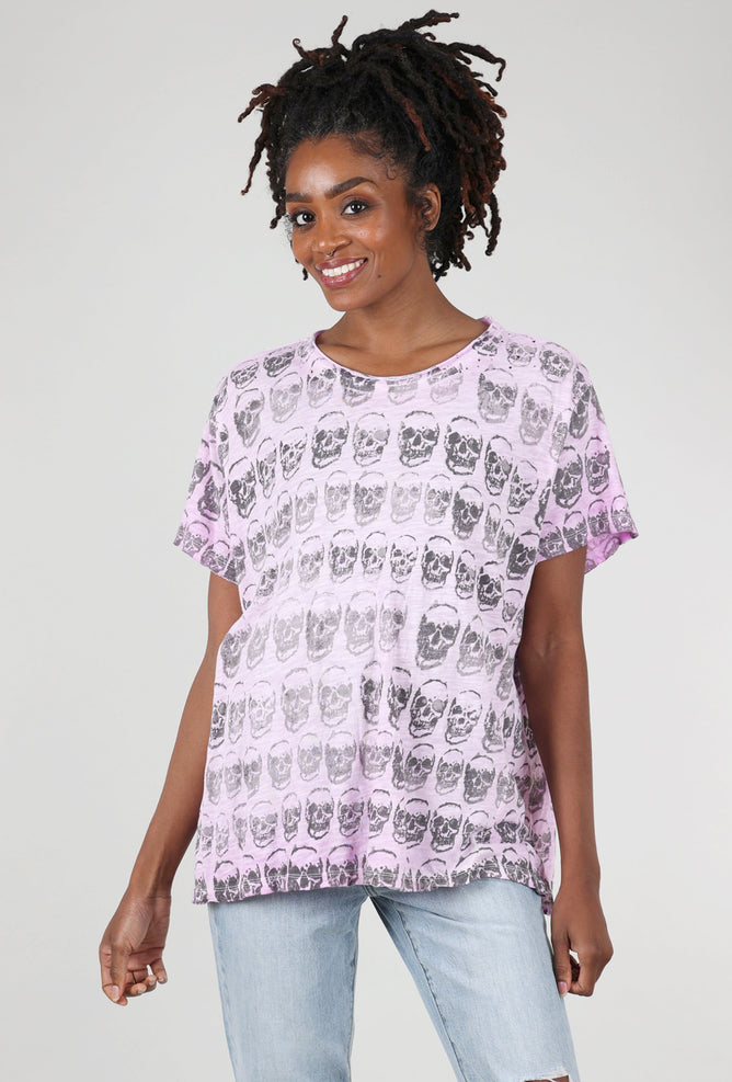 Magnolia Pearl Boyfriend Tee, Skulls/Legend Pink 