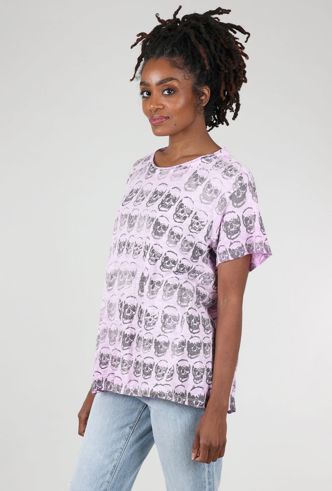 Magnolia Pearl Boyfriend Tee, Skulls/Legend Pink One Size Pink