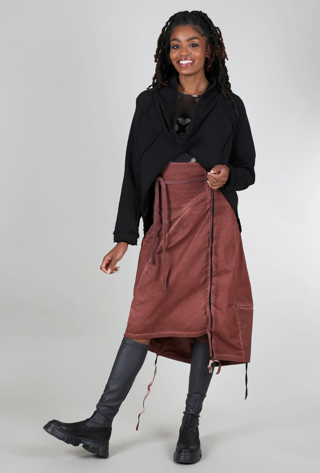 Studio B3 Missy Skirt, Dark Terracotta 