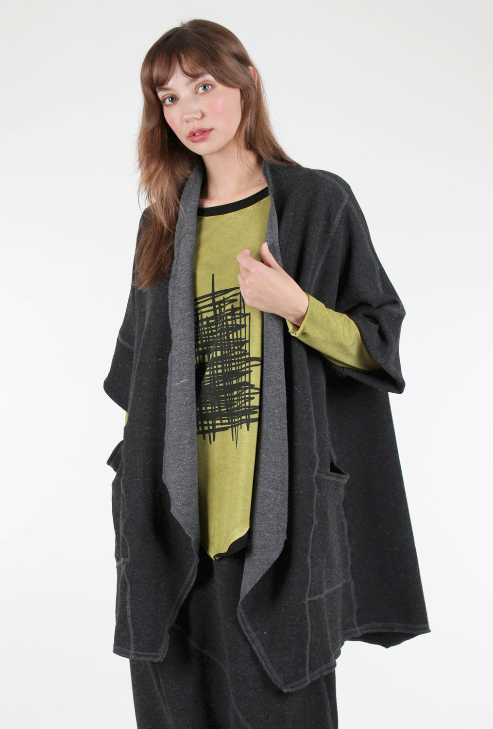 Luukaa Reversible French Terry Cardie, Gray 